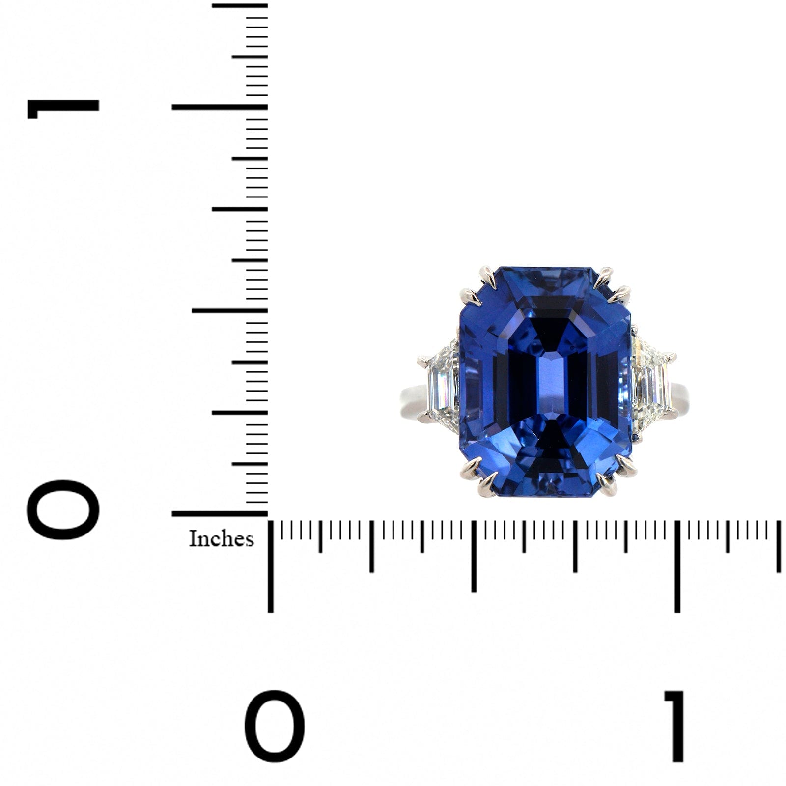 Platinum Blue Ceylon Sapphire and Diamond Ring