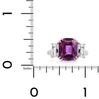Platinum Pink Sapphire 3 Stone Ring