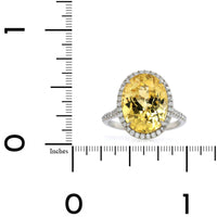 Platinum Yellow Sapphire Diamond Halo Ring