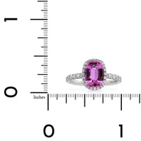 Platinum Pink Sapphire Diamond Halo Ring