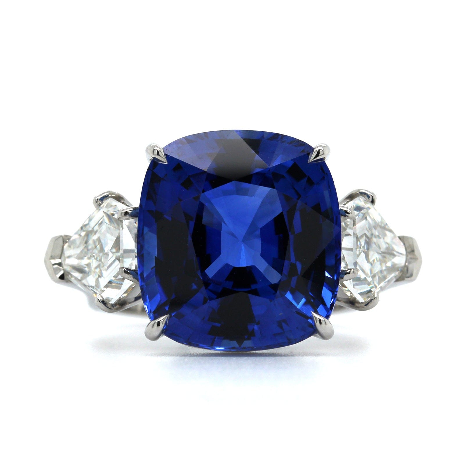 Platinum Blue Sapphire and Diamond Ring