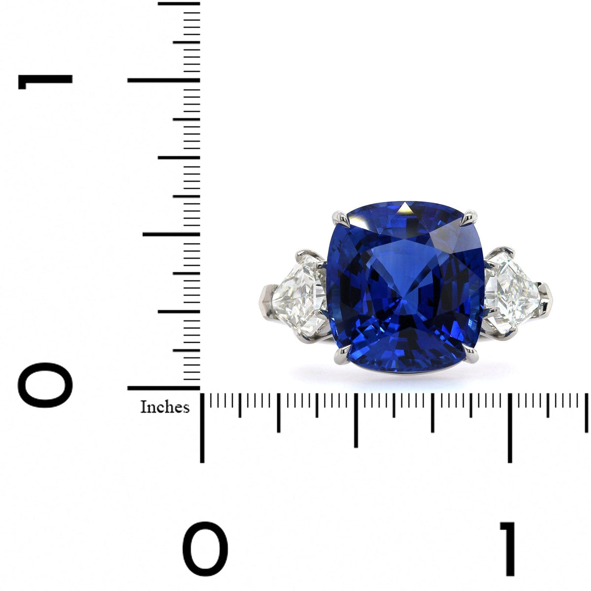 Platinum Blue Sapphire and Diamond Ring