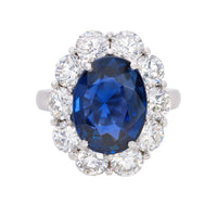 Eclat Jewels Platinum Sapphire and Diamond Ring