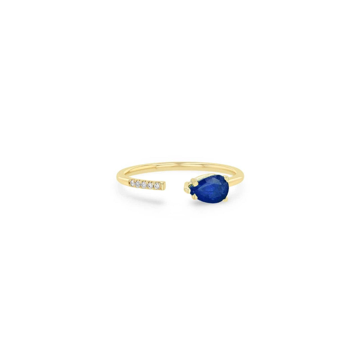 Zoe Chicco 14K Yellow Gold Sapphire and Diamond Open Ring
