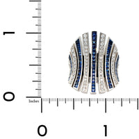 Eclat Jewels 18K White Gold Sapphire and Diamond Line Ring