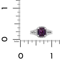18K White Gold Purple Sapphire Diamond Ring
