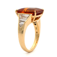 Bayco 18K Yellow Gold Emerald Cut Sapphire and Diamond Ring