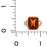 Bayco 18K Yellow Gold Emerald Cut Sapphire and Diamond Ring