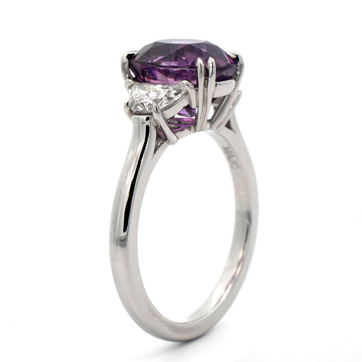 Platinum 3 Stone Sapphire and Diamond Ring
