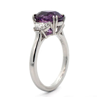 Platinum 3 Stone Sapphire and Diamond Ring