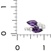 Platinum Purple Sapphire and Diamond Bypass Ring