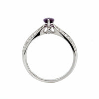 14K White Gold Marquise Cut Purple Sapphire and Diamond Ring