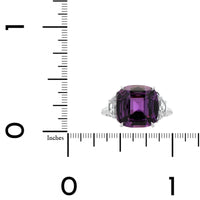Eclat Jewels Platinum 3 Stone Purple Sapphire and Diamond Ring