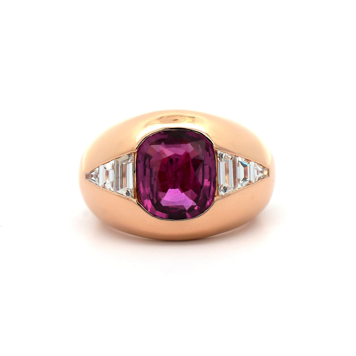 Eclat Jewels 18K Rose Gold Pink Sapphire and Diamond Ring