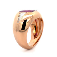 Eclat Jewels 18K Rose Gold Pink Sapphire and Diamond Ring