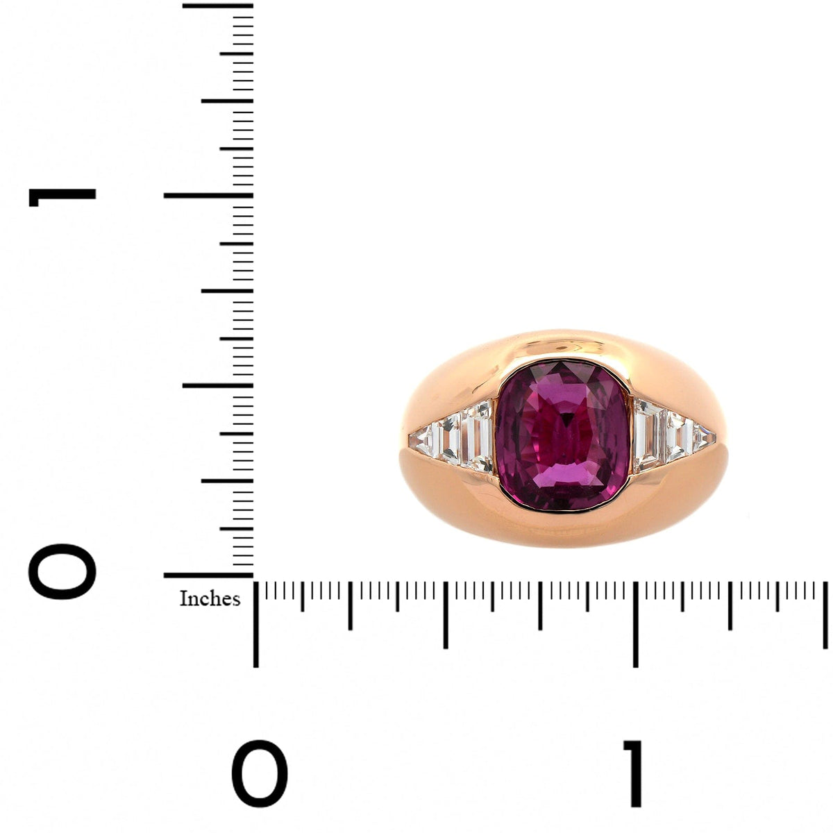 Eclat Jewels 18K Rose Gold Pink Sapphire and Diamond Ring