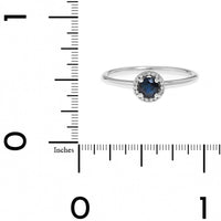 14K White Gold Blue Sapphire and Diamond Halo Ring
