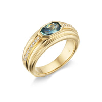 Sorellina 18K Yellow Gold One Of A Kind Montana Sapphire and Diamond Ring