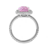 Platinum Cushion Shaped Sapphire and Diamond Halo Ring