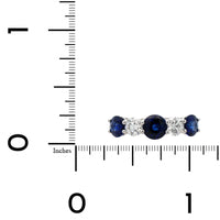 Platinum Diamond and Sapphire 5 Stone Band