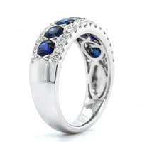 14K White Gold Sapphire and Diamond Band