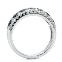 14K White Gold Sapphire and Diamond Band