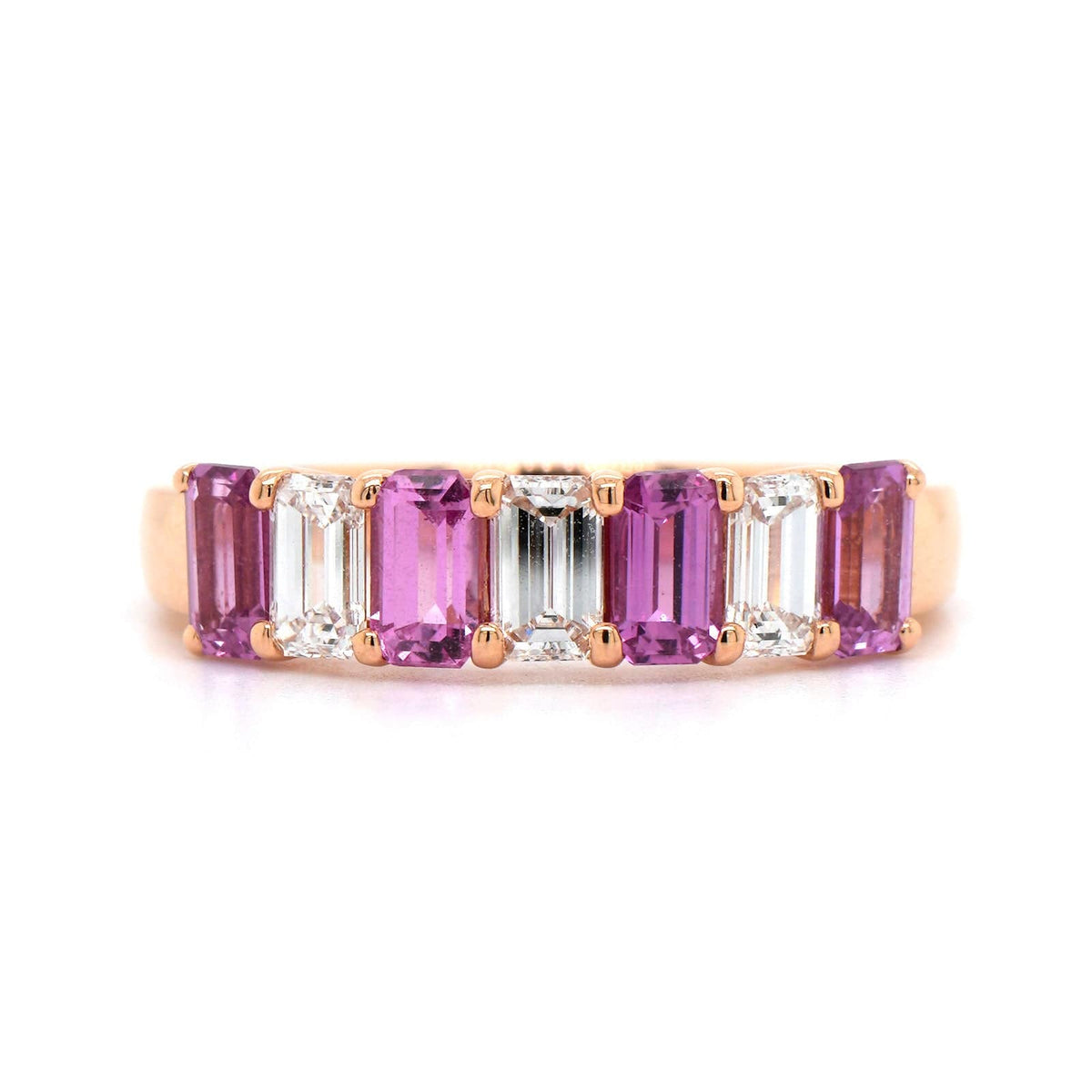 18K Rose Gold Sapphire and Diamond Ring