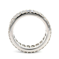 18K White Gold Prongset Set Diamond and Sapphire Eternity Band