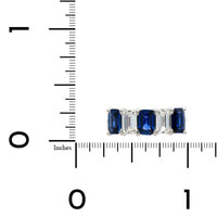 Platinum 5 Stone Sapphire and Diamond Band