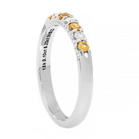 18K White Gold 7 Stone Alternating Round Diamond and Sapphire Band