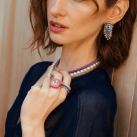 18K Yellow Gold Fringe Sapphire Drop Earrings