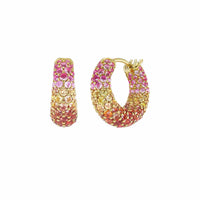 Emily P. Wheeler 18K Yellow Gold Ombre Sapphire Huggie Earrings