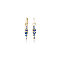 18K Yellow Gold Sapphire Totem Drop Earrings