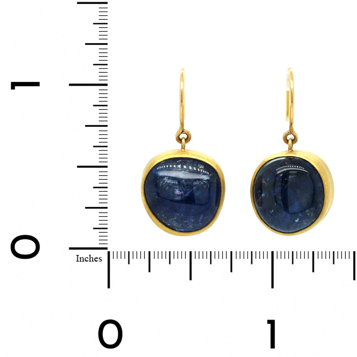 Mallary Marks 22K Yellow Gold Blue Quirky Sapphire Drop Earrings