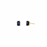 Zoe Chicco 14K Yellow Gold Emerald Cut Sapphire Studs