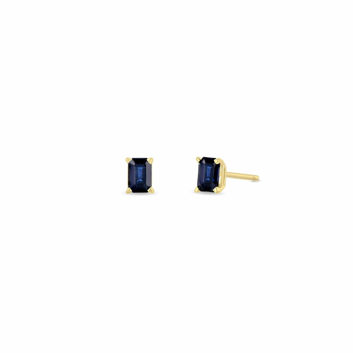 Zoe Chicco 14K Yellow Gold Emerald Cut Sapphire Studs