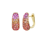 Emily P. Wheeler 18K Yellow Gold Multi Colored Sapphire Holly Huggie Earrings