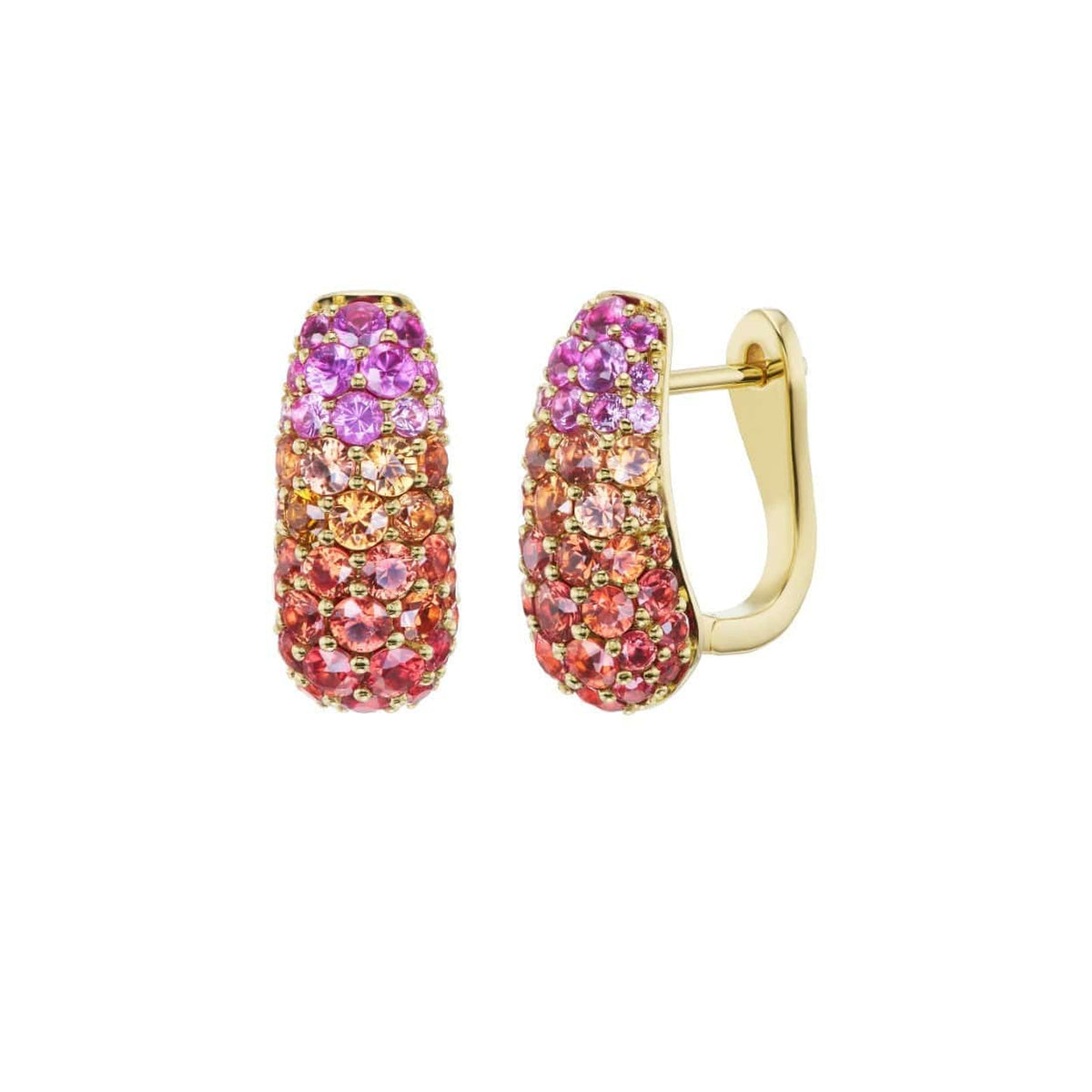 Emily P. Wheeler 18K Yellow Gold Multi Colored Sapphire Holly Huggie Earrings