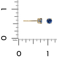 14K Yellow Gold Blue Sapphire Stud Earrings