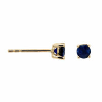 14K Yellow Gold Blue Sapphire Stud Earrings