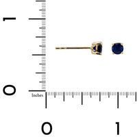 14K Yellow Gold Blue Sapphire Stud Earrings