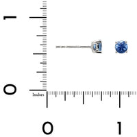 14K White Gold Blue Sapphire Stud Earrings