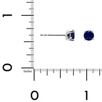 14K White Gold Blue Sapphire Stud Earrings