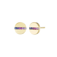 Emily P. Wheeler 18K Yellow Gold Ombre Sapphire Nail Head Stud Earrings