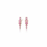 Sorellina 18K Yellow Gold Pink Sapphire Totem Stud Earrings