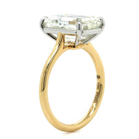 18K Yellow Gold Emerald Cut Diamond Solitaire Engagement Ring