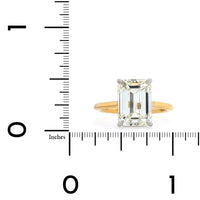18K Yellow Gold Emerald Cut Diamond Solitaire Engagement Ring