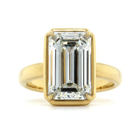 18K Yellow Gold Emerald Cut Diamond Engagement Ring