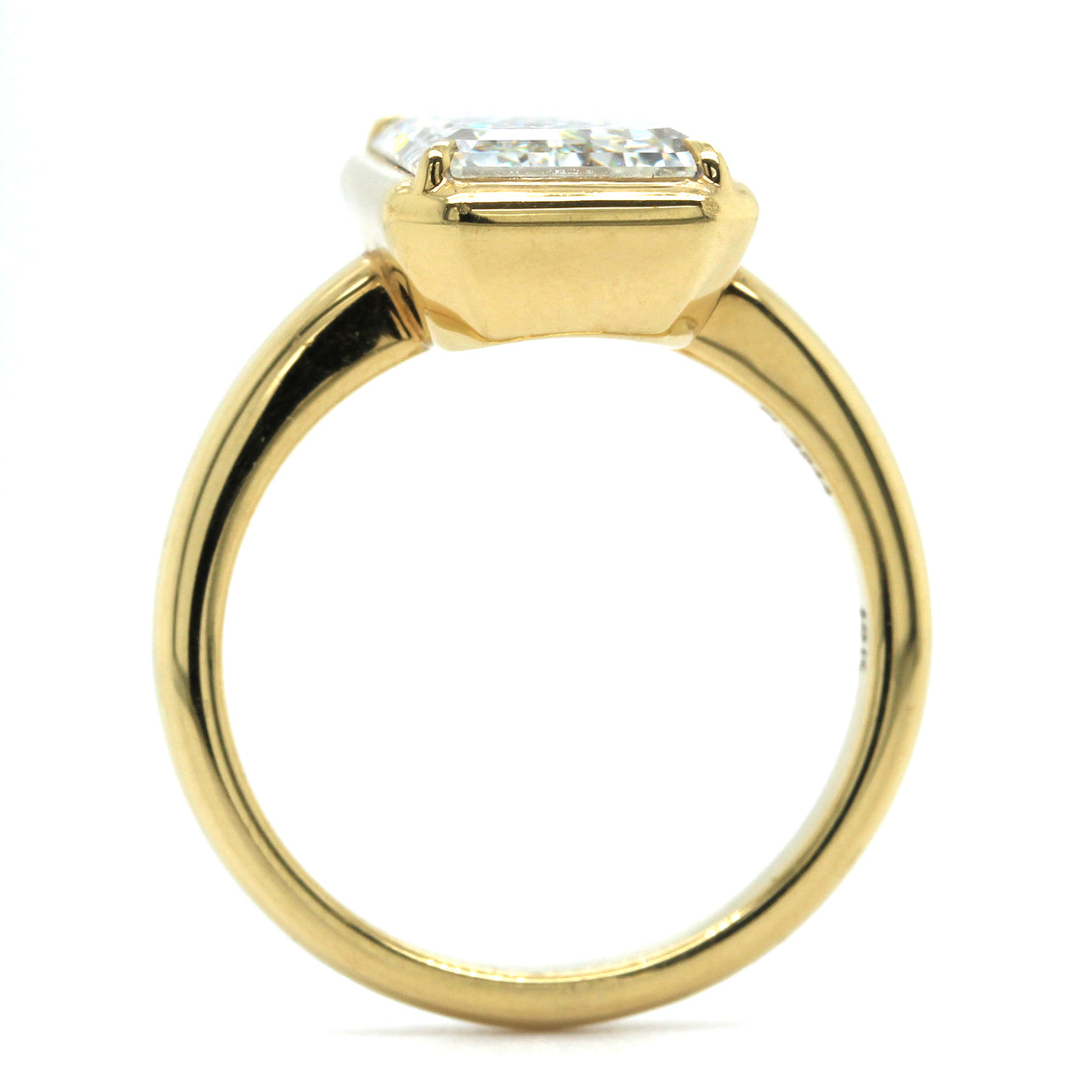 18K Yellow Gold Emerald Cut Diamond Engagement Ring