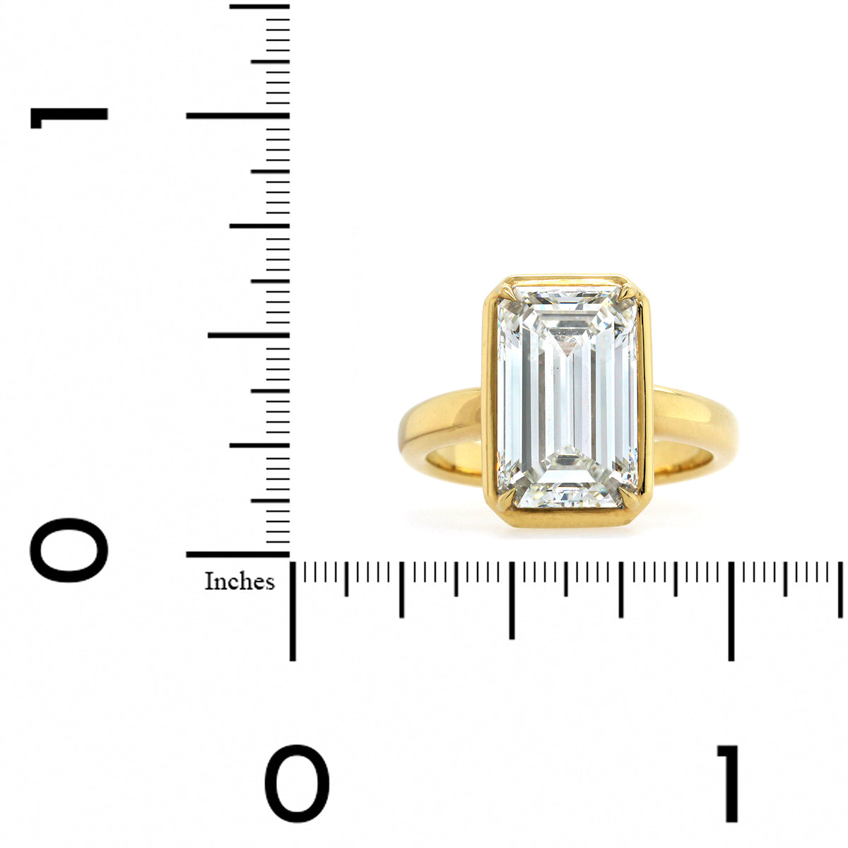 18K Yellow Gold Emerald Cut Diamond Engagement Ring